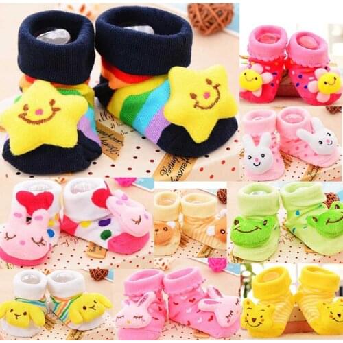 Fashion Newborn Infant Baby Girls Boys Anti-Slip Cartoon Socks Slipper Shoes Boots#p4