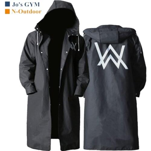 Outdoor EVA Hiking Mens Raincoat Fashion Diverse Pattern Windproof Rainproof Windbreaker Breathable Slim Fit Long Section Coat