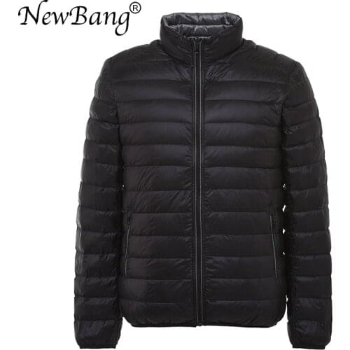NewBang Brand Mens Down Jacket Puffer Ultra Light Down Jacket Men Autumn Winter Double Side Feather Reversible Parka