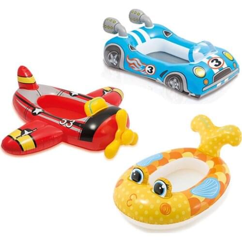 Inflatable Circle Swimming Ring Cartoon Boat-Shaped Baby Float Infant Swimming Ring Pool Seat Toddler Trainer Pool Water Outdoor