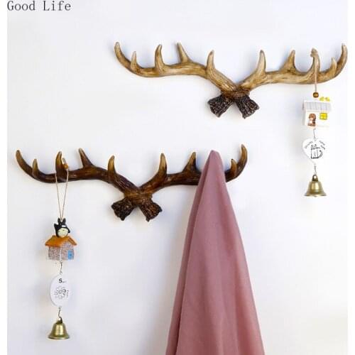 American Retro Antlers Decoration Wall Hanging Coat Rack Creative Clothing Store Entrance Wall Decorative Key Hooks