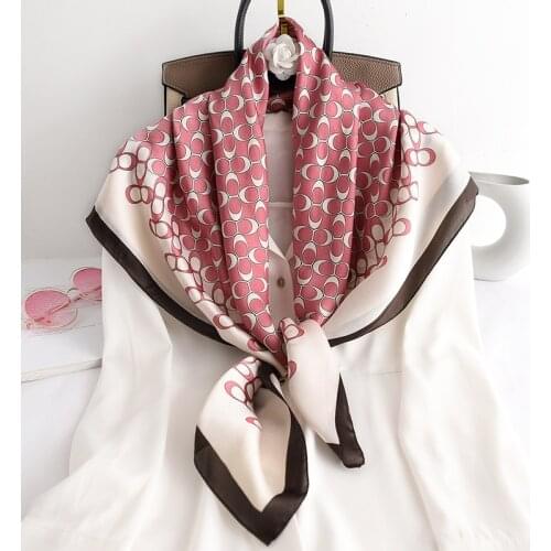 KOI LEAPING New Korean fashion 90 square scarf female small fresh decorative professional scarf summer sunscreen scarf shawl