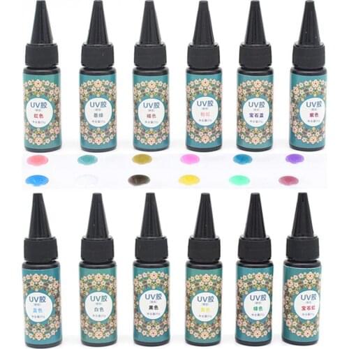 25g UV Hard Glue Ultraviolet Curing Colorant Pigment DIY Jewelry Crafts Decor 12 Colors
