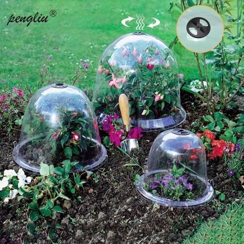 Garden Cloche Plastic Protective Plant Bells Dome Breathable Covers Thermal Insulation Moisturize for Succulent Plant Greenhouse