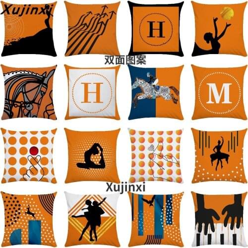 Nordic Light Luxury Orange Sofa Pillow Cushion