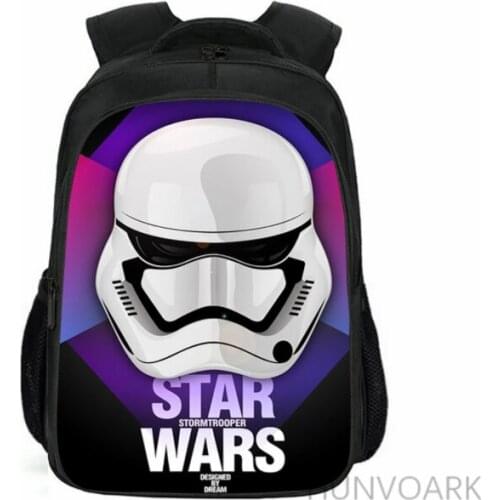 16 inch Star Wars 3D Printed Backpack, New Cool Kids School Bags, Trendy Cartoon Characters, mochila infantil menina