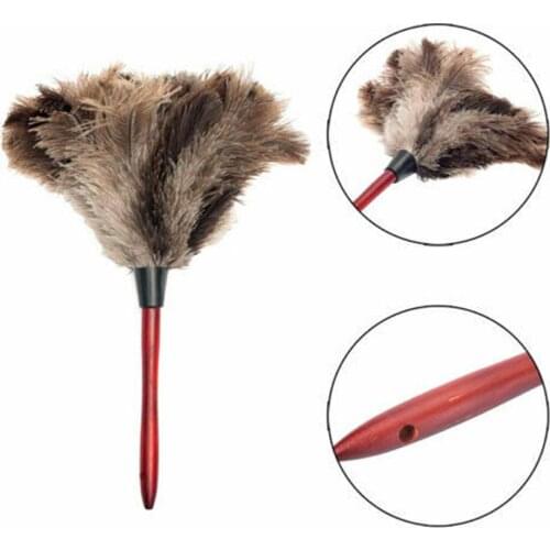 40cm Ostrich Natural Feather Duster Brush Wood Handle Anti-static Cleaning Tool Household Furniturer Car Dust Cleaner