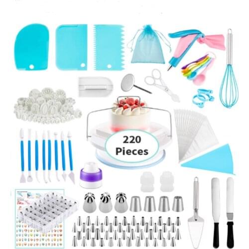 DIY Cake Decorating Piping-nozzles Silicone Pastry Bag Kit Baking Stainless Steel Cream Nozzle Set Reusable Kitchen Accessories