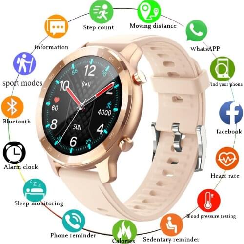 GEJIAN New Smart Watch Men Waterproof Sports Fitness Tracker Heart Rate Blood Pressure LED Full Touch Screen smartwatch Women