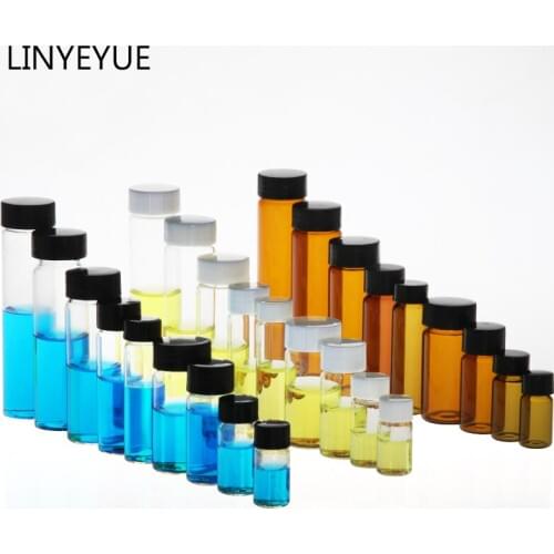 All Sizes Glass Sample Bottles with PP cap+PE pad Essential oil bottle Screw Cap Glass Test Tube for Laboratory