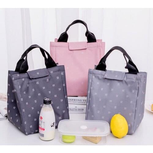 Fashion Female Lunch Bags Insulation Thermal Food Picnic Portable Cooler Waterproof Oxford Cloth Tote High-Capacity Storage Box