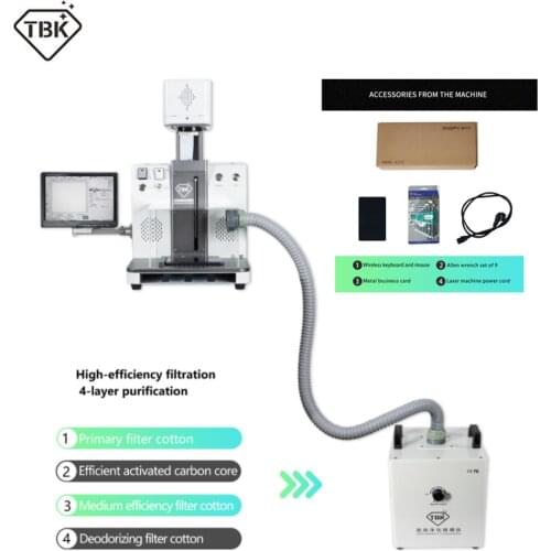 TBK-958C Laser Separate Machine For Iphone12 11 X Back Cover Glass Removing LOGO DIY Engraving Marking With Fume Extractor