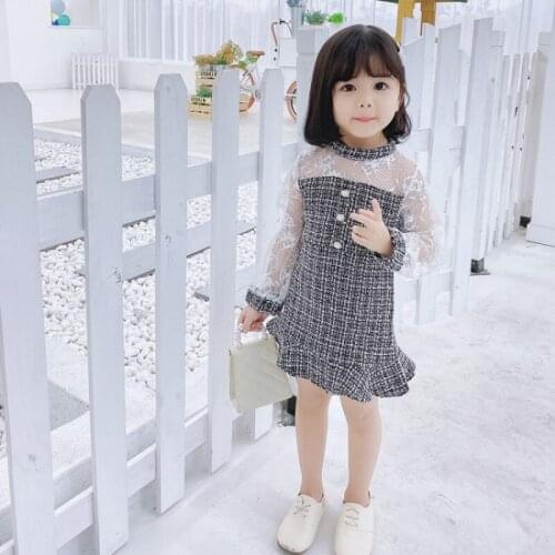 Fashion Girls Princess Dress 2-7T Baby Girl Lace Sweet Dresses Little Fragrant Style Dress Spring Lace Cute Kids Dress Clothes