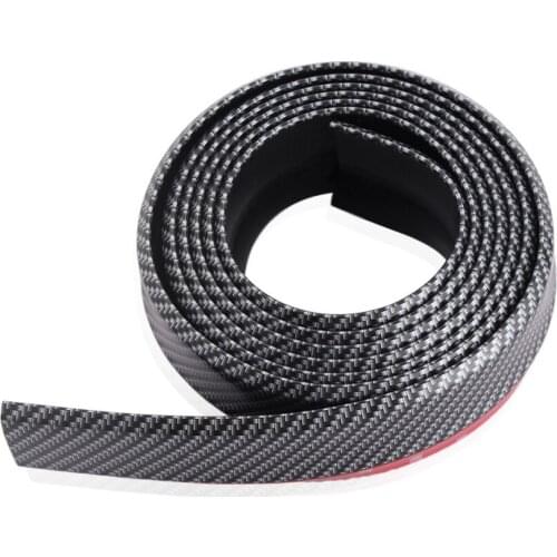 Universal Black Carbon Fiber Front lip Splitter Chin Spoiler Side Skirt Body Kit Trim 2.5 Meters For Honda CRV HR-V Fit Civic