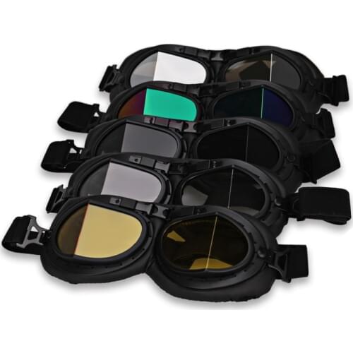 Windproof Retro Motorcycle Glasses Vintage Scooter Glasses Classic Goggles Helmet Sunglasses UV Protection