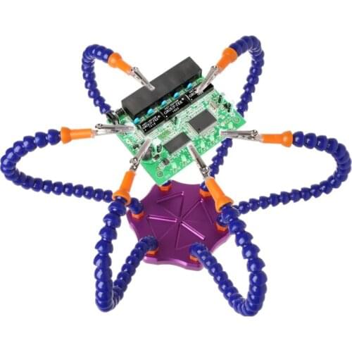 Helping Third Hands Soldering Tool 6 Flexible Arms Welding Station For RC Model Black Blue Purple Red