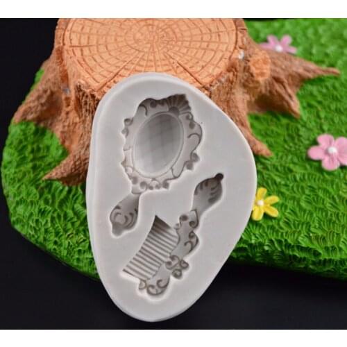 Comb mirror silicone fandont mold Silica gel moulds Chocolate molds candy mould silicone molds gumpaste moulds