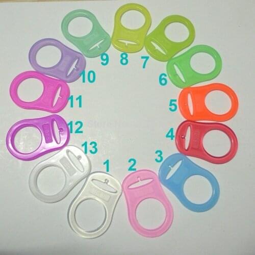 130pcs 13 Color Assorted MAM Rings Silicone Pacifier Adapter