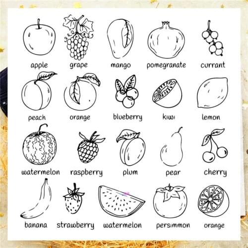 14*14CM Fruit Roster Transparent Clear Stamps / Silicone Seals Roller Stamp For DIY Scrapbooking Photo Album/Card Making