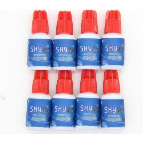 50pcs 1-2s dry time Most Powerful Fastest Korea Sky Glue S+ for Eyelash Extensions MSDS Adhesive 5ml Red Cap