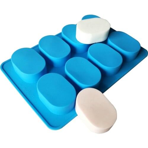 8Cavity Oval Silicone Soap Mold DIY Craft Soap Making Supply Handmade Pudding Candy Mold Soap Form Tray Cupcake Baking Pan Molds