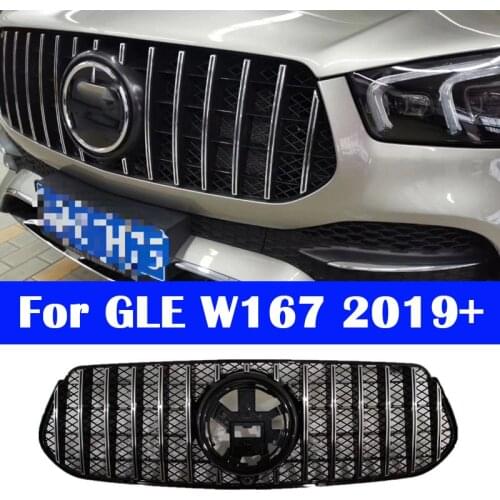 ABS Center Grill Vertical bar Front Car Middle grille for Mercedes-Benz GLE Class W167 2020 GLE350 GT AMG Bumper