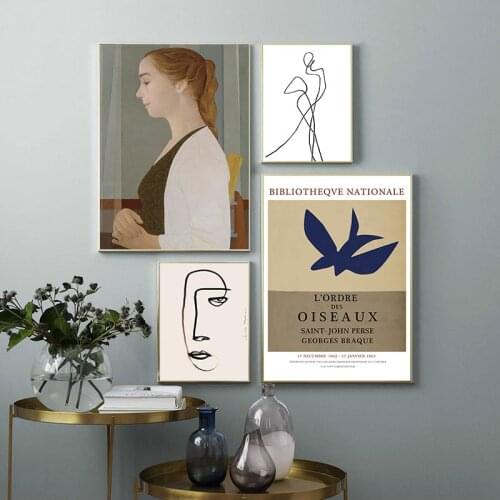 Abstract Scandinavia Gallery Canvas Painting Figure Posters Prints Interior Nordic Wall Art Pictures for Living Room Home Decor