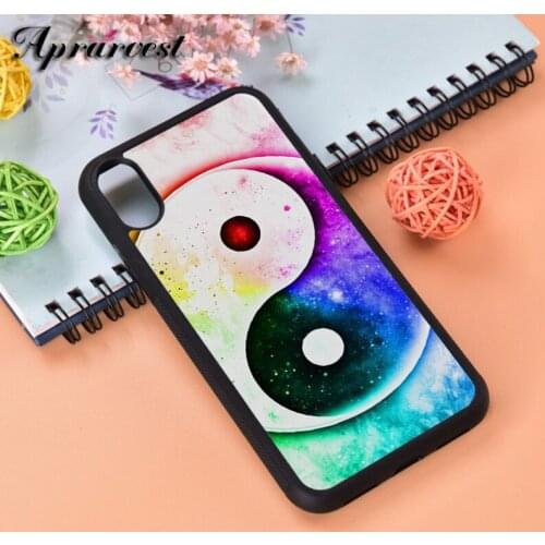 Aprarvest Yin Yang Spectrum Of Peace Silicone Rubber Phone Case Cover For iPhone 6 6S 7 8 PLUS X XS XR 11 12 MINI PRO MAX