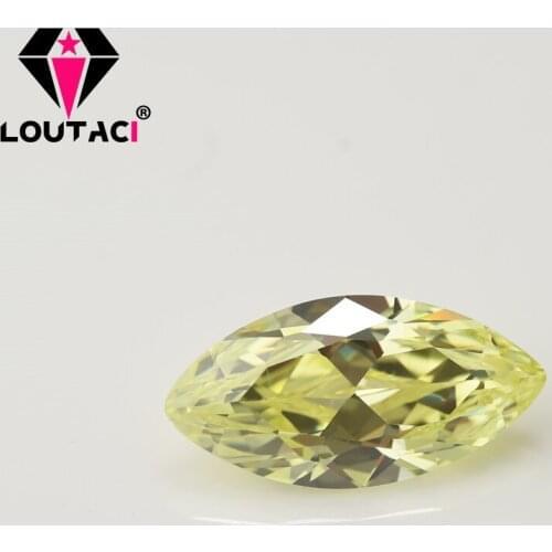 LOUTACI Boutique Fashion Women Jewelry Gemstone Supplier Olive Yellow Cubic Zirconia Marquise Shape Middle Size 4x8-5x10mm