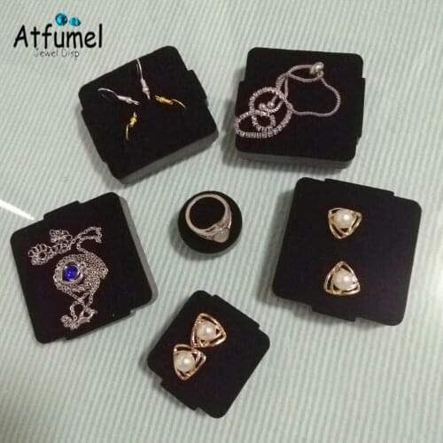 5Pcs Black Velvet Earring Jewelry Holder Soft Sponge Stud Needle Organizer Earring Diamond Ring Storage Display Stand Sheet