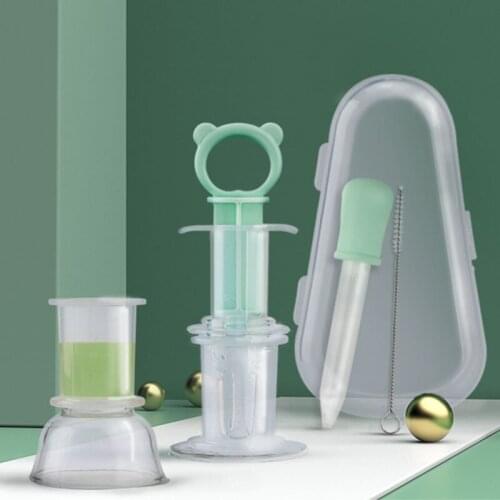 Baby Medicine Feeder Set With Cleaning Brush BPA Free Squeeze Medicine Dropper Dispenser Water Juice Baby Feeding Tools