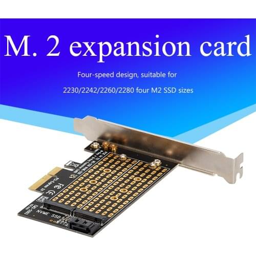 Dual M.2 Ssd To Pci-express 3.0 X4 Adapter Expansion Card For Pcie Nvme Sata M2 Ngff Ssd 2230 2242 2260 2280