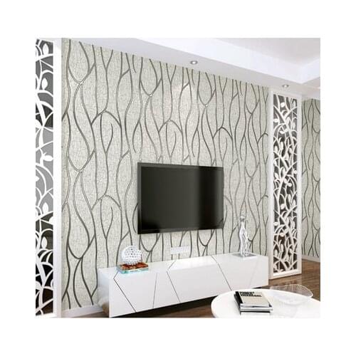 European Style 3D Curve Stripes Non-woven Wallpaper Thickened Bedroom Living Room TV Sofa Background