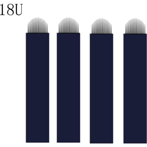 Black 0.20mm 12U 14U 16U 18U Microblading Needles for Permanent Makeup Supplies Manual Eyebrow Blades