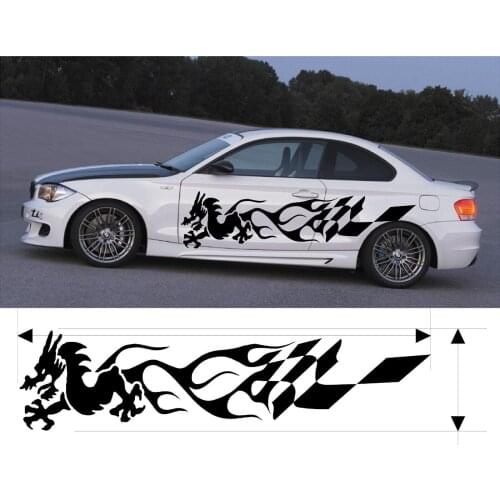 For 2Pcs VINYL GRAPHICS DECAL KITS CAR DRAGON TRUCK CUSTOM SIZE COLOR VARIATION F1-62 Car styling