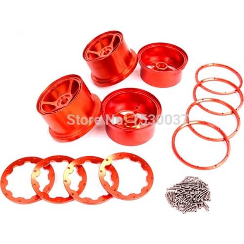 CNC Metal front&rear Wheel hub (x4pcs) Set for HPI ROVAN KINGMOTOR MCD GTB RACING Baja 5B SS TRUCK RC CAR PARTS