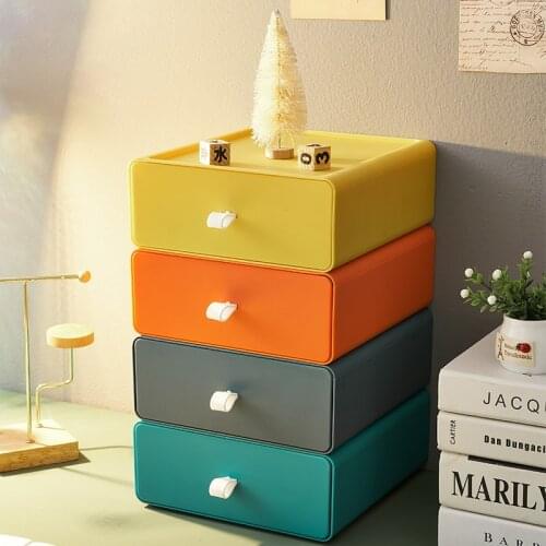 Multi-Layer Stackable Household Drawer Storage Box Office Desktop Finishing Plastic Cosmetic Storage Box Household Supplies