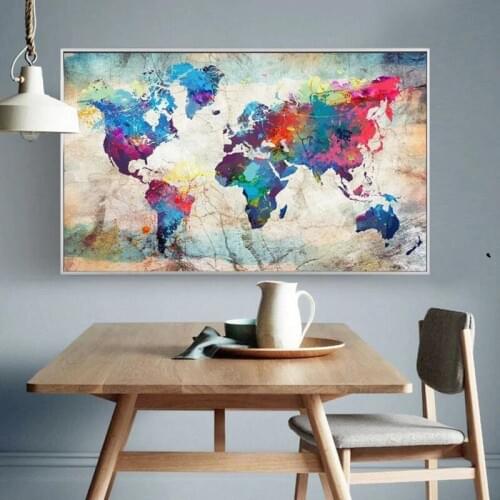 5D Diamond Painting Kit,Diamond Painting World Map, Map Cross Stitch,Full Drill Square,Diamond Embroidery,Diamond Mosaic Picture