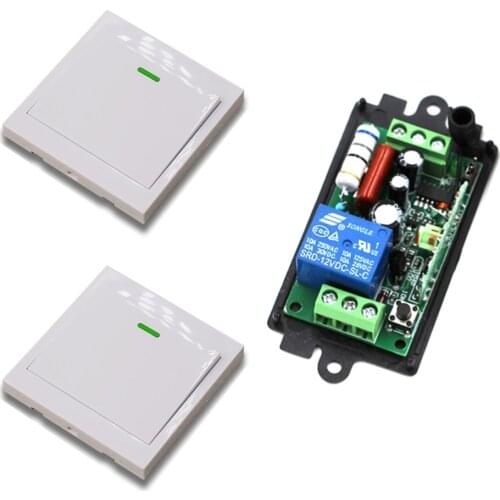 New 110V 220V 1CH Wireless Remote Control Switch System Receiver + Sticky White Wall Panel Transmitter 315/433mhz Hot Sale