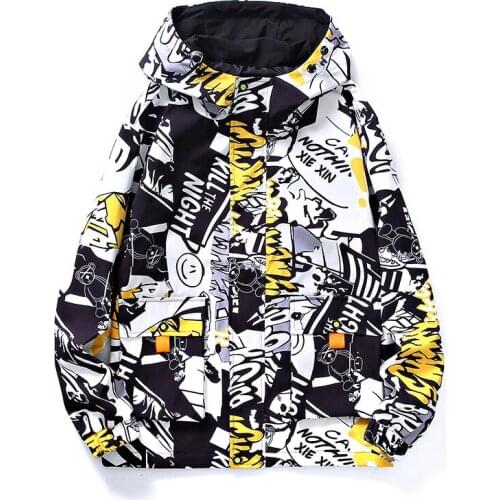2021 New Youth Hoodie trend loose national fashion handsome print mens large jacket mens coat autumn
