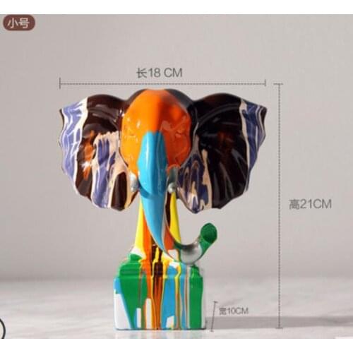 New resin modern abstract art coloring elephant creative lucky home living room wine cabinet light luxury soft decoration