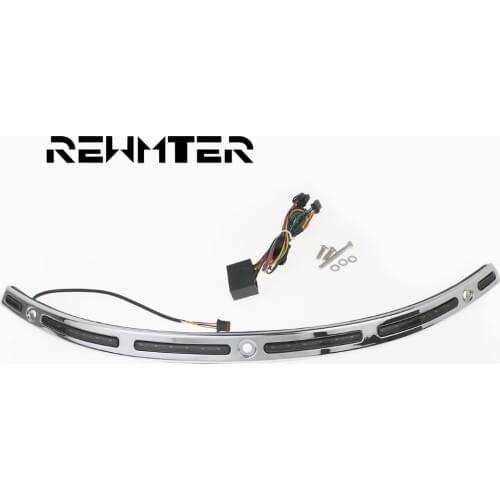 REWMTER Motorcycle Windshield Trim Light LED Yellow Illuminated For Harley Touring Electra Tri Glide CVO 2014-17