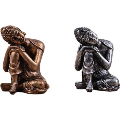 The Hue Resin Meditation Buddha Statue Sculptures Religious Resting Figurines