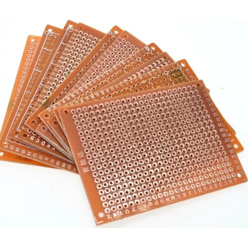 WAVGAT 10Pcs 5*7 PCB 5x7 PCB 5cm 7cm DIY Prototype Paper PCB Universal Board yellow