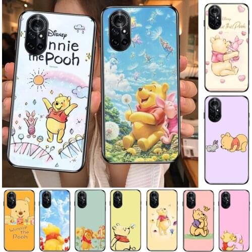 Winnie the Bear Clear Phone Case For Huawei Honor 20 10 9 8A 7 5T X Pro Lite 5G Black Etui Coque Hoesjes Comic Fash design