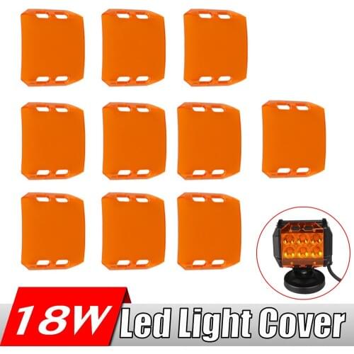 10pcs Amber Color LED Light Lens Dust Covers For 4 INCH Led Work Light Bar Automobile SUV ATV Motorcycle WORK Fog LIGHT LAMP