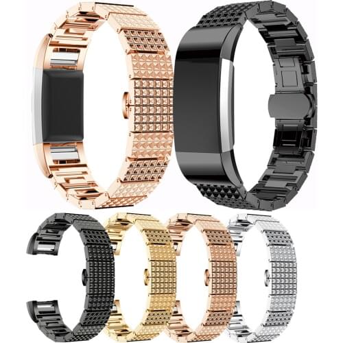 For Fitbit Charge 2 one bead embossing Watch Bands For Fitbit Charge 2 Watch Strap Metal Watch Band Strap Wrist Watches Bracelet