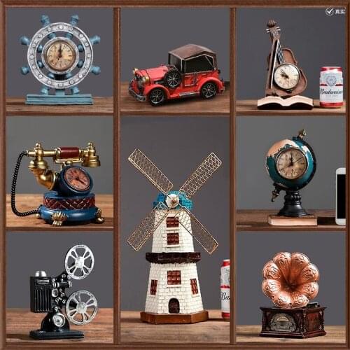 Retro Resin Phonograph Home Decoration Photo Studio Shooting Props Study Bogu Shelves Art Decor Accessories Gifts for Friends