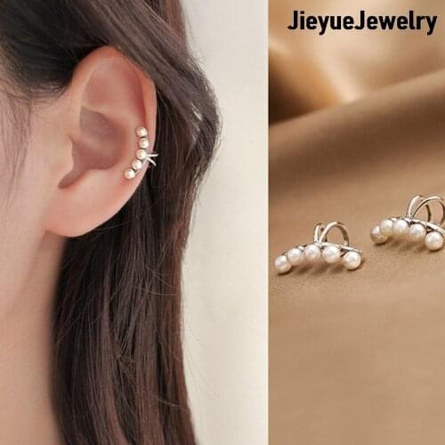 Pearl No Pierced Ear Bone Clip Copper Plated Rose Gold Earrings Womens Jewelry Fashion Girl Party Accessories Gift Daily Wear