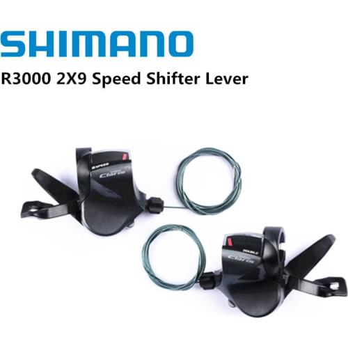 Shimano SORA R3000 Flat Bar Shifter Lever 2x9 Speed Road Bike Parts 2-Way Release SL-R3000 Shifters Triggle A Pair With Cable